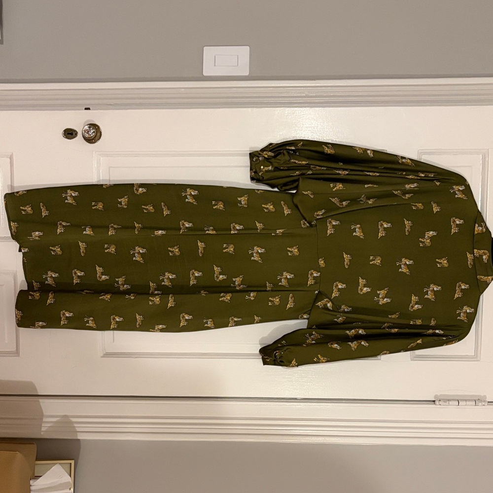 Zara Green Animal Print Midi Dress - Picture 4 of 4